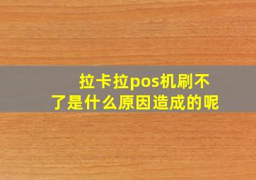 拉卡拉pos机刷不了是什么原因造成的呢