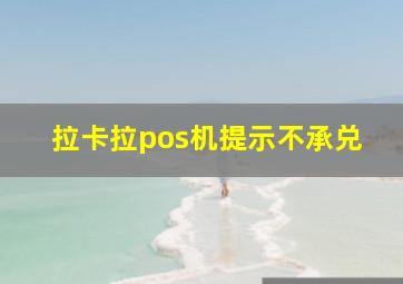 拉卡拉pos机提示不承兑