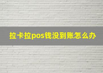 拉卡拉pos钱没到账怎么办