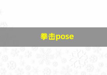 拳击pose