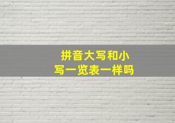 拼音大写和小写一览表一样吗