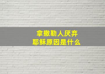 拿撒勒人厌弃耶稣原因是什么