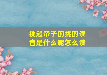 挑起帘子的挑的读音是什么呢怎么读