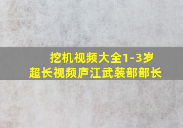 挖机视频大全1-3岁超长视频庐江武装部部长