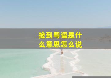 捡到粤语是什么意思怎么说