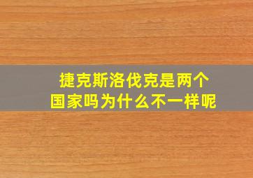 捷克斯洛伐克是两个国家吗为什么不一样呢