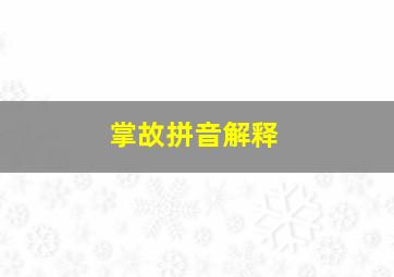 掌故拼音解释