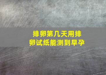 排卵第几天用排卵试纸能测到早孕