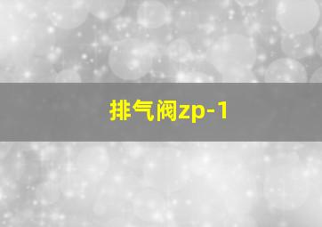 排气阀zp-1