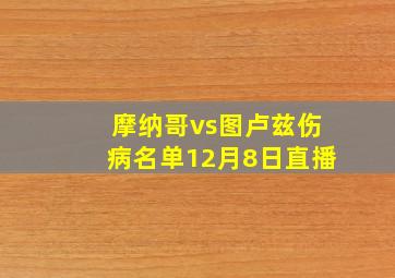 摩纳哥vs图卢兹伤病名单12月8日直播