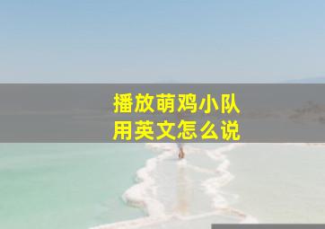 播放萌鸡小队用英文怎么说