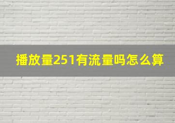 播放量251有流量吗怎么算