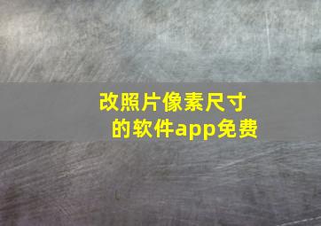 改照片像素尺寸的软件app免费