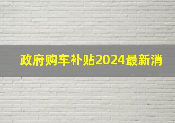 政府购车补贴2024最新消