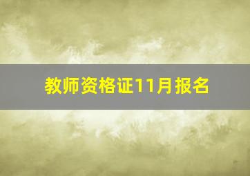 教师资格证11月报名