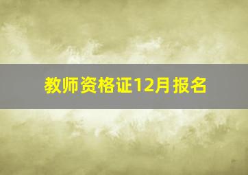 教师资格证12月报名