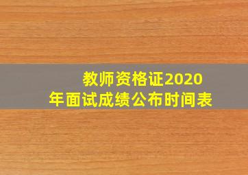 教师资格证2020年面试成绩公布时间表