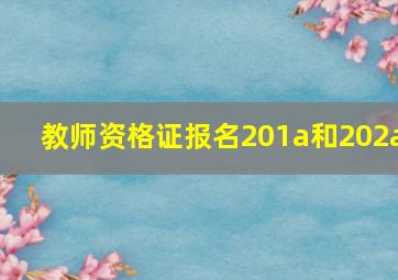 教师资格证报名201a和202a