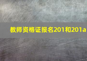 教师资格证报名201和201a