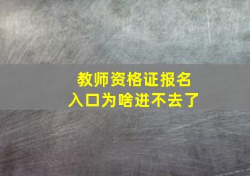 教师资格证报名入口为啥进不去了