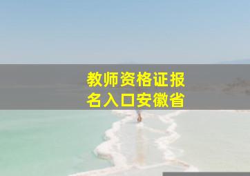 教师资格证报名入口安徽省