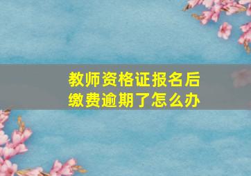 教师资格证报名后缴费逾期了怎么办