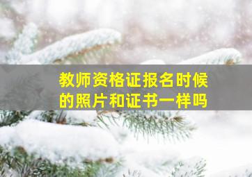 教师资格证报名时候的照片和证书一样吗