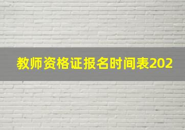 教师资格证报名时间表202