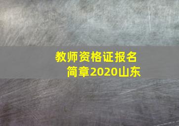 教师资格证报名简章2020山东