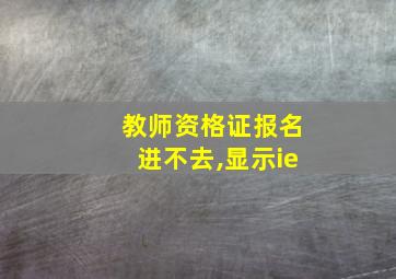 教师资格证报名进不去,显示ie