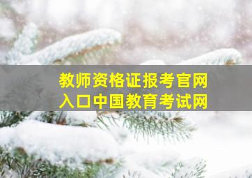 教师资格证报考官网入口中国教育考试网