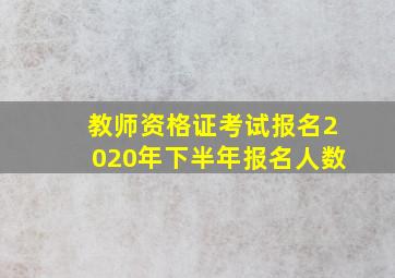 教师资格证考试报名2020年下半年报名人数