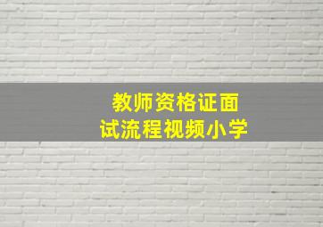 教师资格证面试流程视频小学