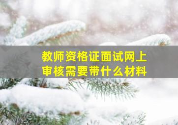 教师资格证面试网上审核需要带什么材料