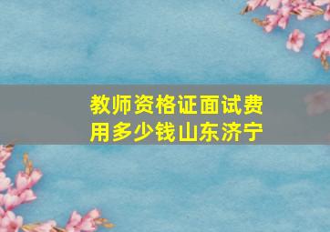 教师资格证面试费用多少钱山东济宁