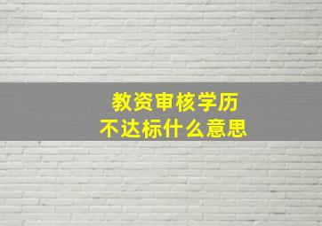 教资审核学历不达标什么意思