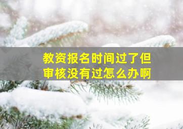 教资报名时间过了但审核没有过怎么办啊