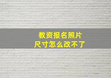 教资报名照片尺寸怎么改不了