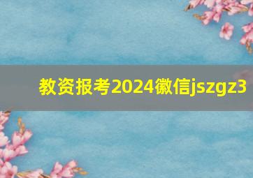 教资报考2024徽信jszgz3