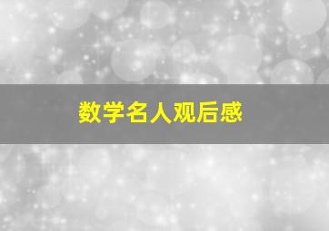 数学名人观后感