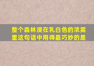 整个森林浸在乳白色的浓雾里这句话中用得最巧妙的是