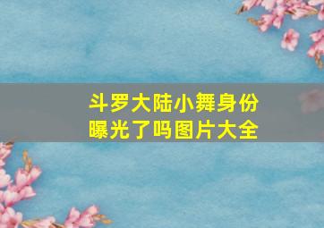 斗罗大陆小舞身份曝光了吗图片大全