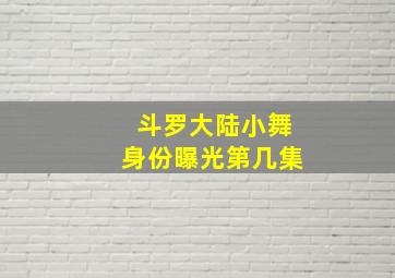 斗罗大陆小舞身份曝光第几集