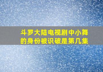 斗罗大陆电视剧中小舞的身份被识破是第几集