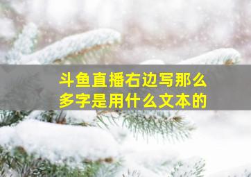 斗鱼直播右边写那么多字是用什么文本的