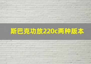 斯巴克功放220c两种版本