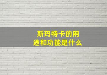 斯玛特卡的用途和功能是什么