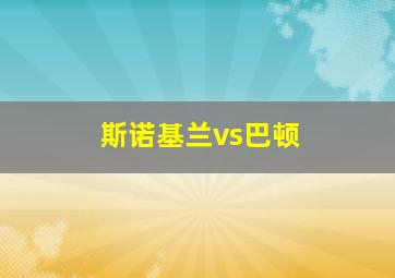 斯诺基兰vs巴顿