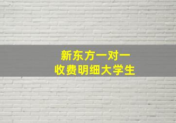 新东方一对一收费明细大学生