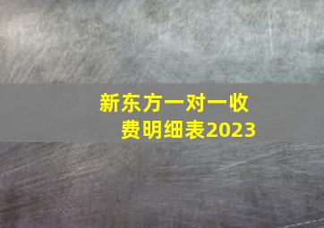 新东方一对一收费明细表2023